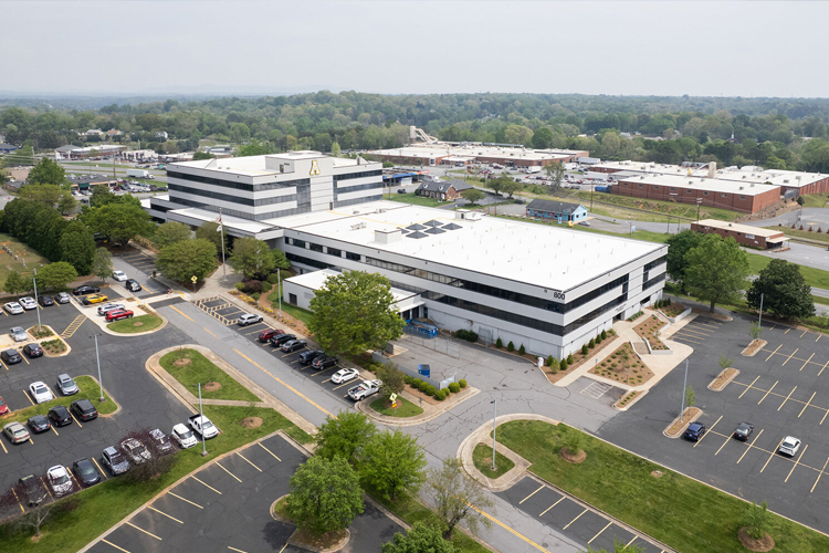 A drone shot of App State Hickory campus. 